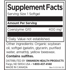 Swanson Коензим CoQ10 400 mg x30 софт гел капсули