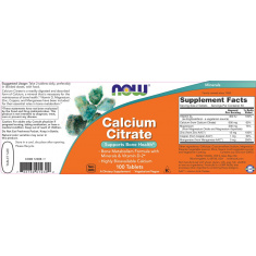 Now Calcium Citrate with Minerals & Vitamin D-2 300 mg х100 таблетки