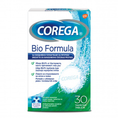 Corega Bio Formula Таблетки за почистване на зъбни протези 30 броя