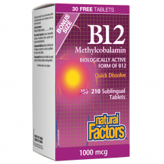 Витамин B12 1000 mcg x 180+30 сублингвални таблетки