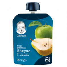 Nestle Gerber Пауч ябълка и манго 6м+ 90 g