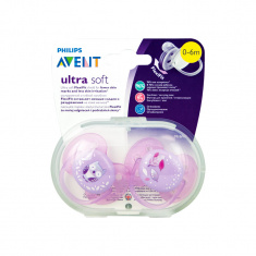 Avent Ортодонтични залъгалки Ultra Soft 0-6м х2 броя бухалче