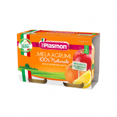 Plasmon 2610 Пюре - ябълка с цитросови плодове 6+м 2 бр. х104 ml