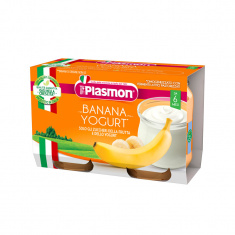 Plasmon 1522 Пюре йогурт с банан 6+м 2 бр. х104 ml