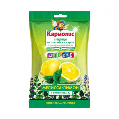 Кармолис детски бонбони от алпийски билки с мед и витамин С, с вкус на лимон 72 г