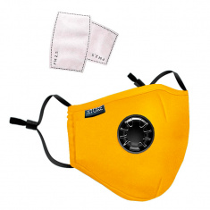 Xtore Защитна памучна маска с клапан - жълта