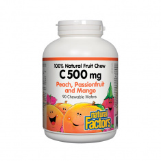 Natural Factors Витамин C 500 mg с вкус на тропически плодове х90 дъвчащи таблетки