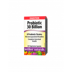 Probiotic 30 billion / 8 Probiotic Strains / Пробиотик, 30 млрд. активни пробиотици, 8 пробиотични щама, 30 капсули Webber Naturals