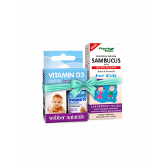 Промо пакет – детско здраве / Самбукус нигра сироп с черен бъз и витамин D3 (капки)