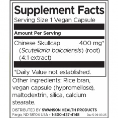 Swanson Байкалски шлемник 400 mg x90 капсули
