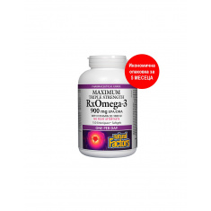 RX Omega-3 Maximum Triple Stength 1425 mg (тройна концентрация 900 mg EPA DHA) + витамин D3 1000 IU, 150 софтгел капсули Natural Factors