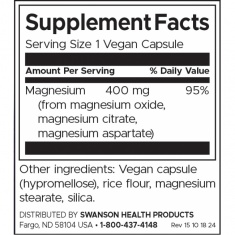 Swanson Троен Магнезиев Комплекс 400 mg x100 капсули