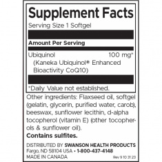 Swanson Убиквинол (Биоактивен Коензим CoQ10)