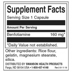 Swanson Високоефективен Бенфотиамин x60 капсули