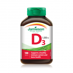 Jamieson Натурален витамин D3 1000 UI х100 таблетки