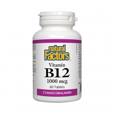 Natural Factors Витамин B12 Цианокобалмин 1000 µg х60 таблетки