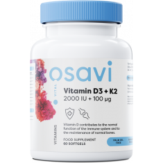 Vitamin D3 2000 IU + K2 100 mcg | with Quali-D® x 60 капсули