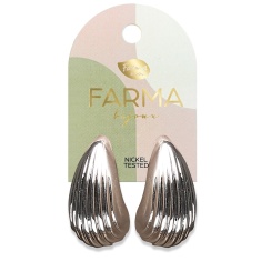 FARMA BIJOUX Обици сребърна капка 30 mm WOW19