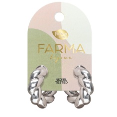 FARMA BIJOUX Обици плетени обръчи 30 mm 18k злато WOW3