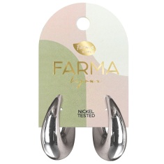 FARMA BIJOUX Обици големи овални халки 30х25 mm, сребърни WOW5