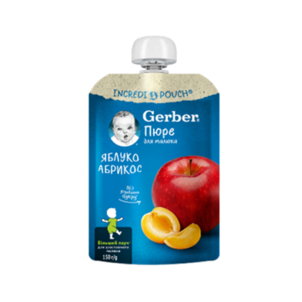 Nestle Gerber Пауч ябълка и кайсия 150g от 6-тия месец