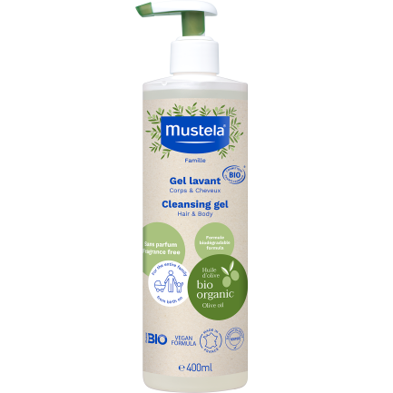Mustela Органик Измиващ гел за коса и тяло 400 ml