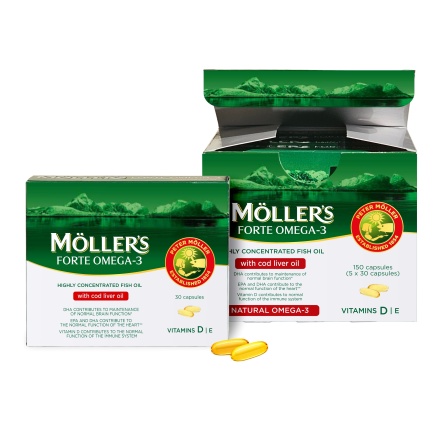 Moller's Forte Омега 3 с Рибено Масло от Черен Дроб на Треска х150 капсули