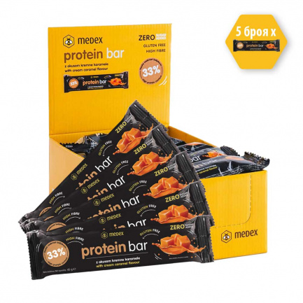 Протеиново Барче PROTEIN BAR 33% – Medex (45 гр) - Крем Карамел