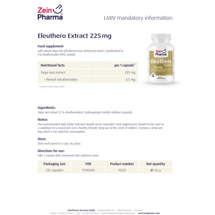 Сибирски ЖЕНШЕН – ЕЛЕУТЕРОКОК – ZeinPharma (120 капс)