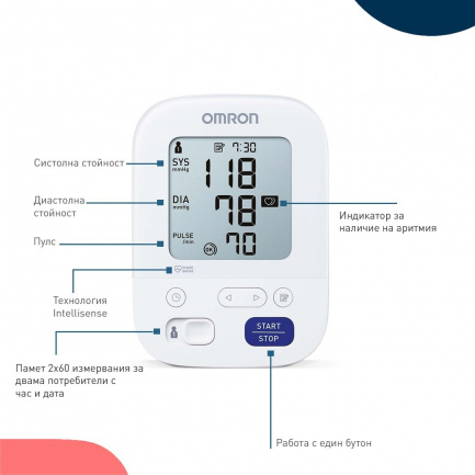 Omron M3 New Автоматичен апарат за кръвно налягане над лакът