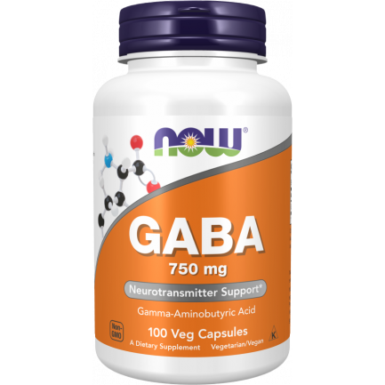 NOW Foods GABA 750 mg х100 капсули