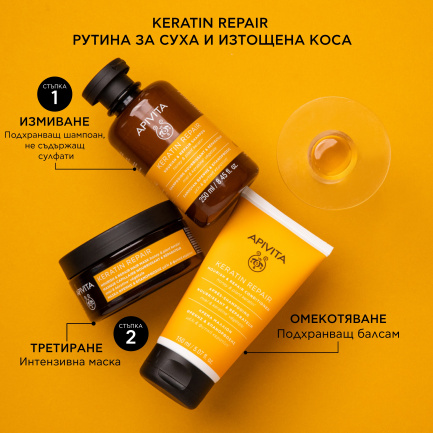 Apivita Keratin Repair Подхранващ и възстановяващ маска 200 ml