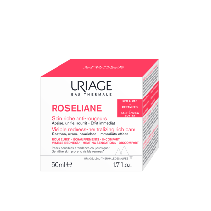 Uriage Roseliane Богат хидратиращ крем за лице против зачервявания 50 ml