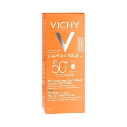 Vichy Ideal Soleil BB Слънцезащитен матиращ тониран флуид за лице SPF50 х50 мл