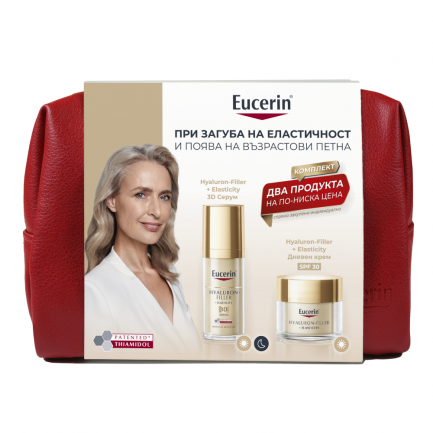 Eucerin Комплект Hyaluron-Filler+ELASTICITY SPF30 Дневен крем 50 ml + 3D Серум 30 ml