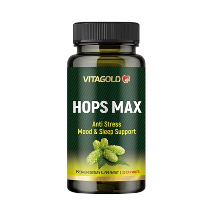 Хмел Макс (Hops Max) - за нервната система, настроението и съня. 30 капсули