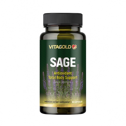 Салвия (Sage) - антиоксидант, за мозъка, стомаха, хормоналния баланс, 60 капсули