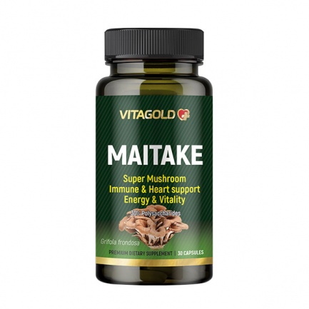 Майтаке (Maitake) - витална гъба за имунитета, сърцето, енергията кръвната захар, 30 капсули