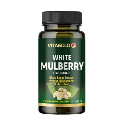 Бяла черница (White Mulberry) - за кръвната захар, теглото, антиоксидант, 30 капсули