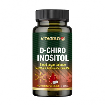 Д-хиро Инозитол (D-chiro Inositol) - за кръвната захар, метаболизма, хормоналния баланс, 30 капсули