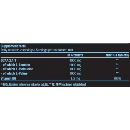 BCAA + B6 / 100 Tabs.