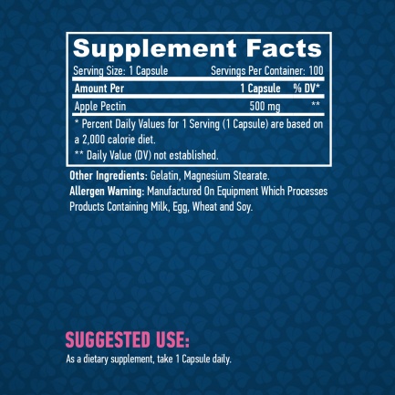 Apple Pectin 500mg / 100 Caps.