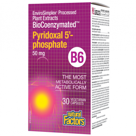 Natural Factors BioCoenzymated Витамин В6 (Пиридоксал 5-фосфат) 50 mg х30 капсули