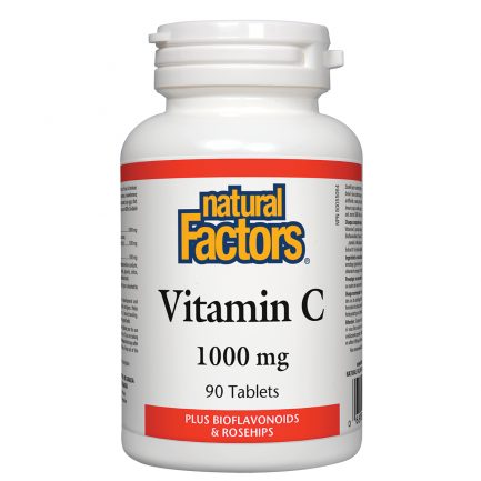 Natural Factors Витамин C 1000 mg (с шипка и Биофлавони) х90 таблетки