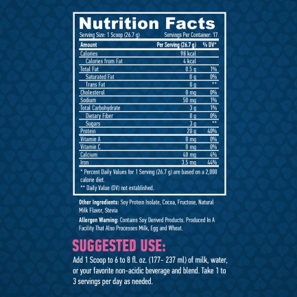 100% Soy Protein Isolate / NON GMO Chocolate