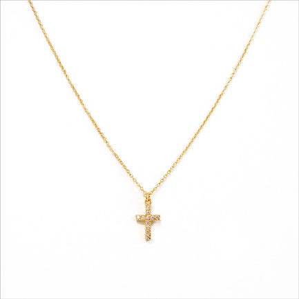 FARMA BIJOUX Златно колие кръст с кристали Glamour Collection 45/48 cm