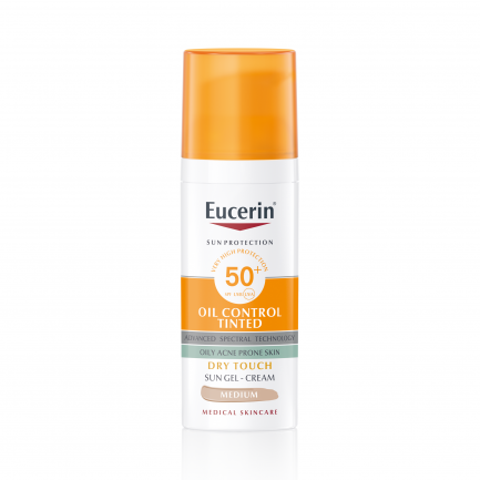 Eucerin Oil Control SPF50+ Оцветен слънцезащитен гел-крем за лице - Тъмен 50 ml