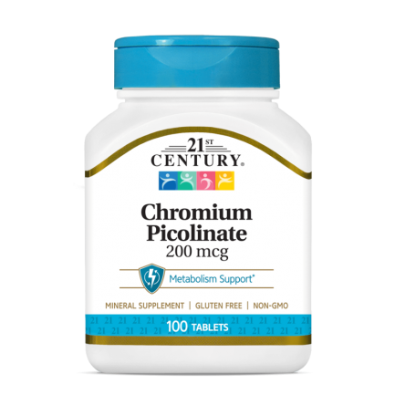 21st Century Chromium Picolinate 200mcg - Хром | 100 tabs