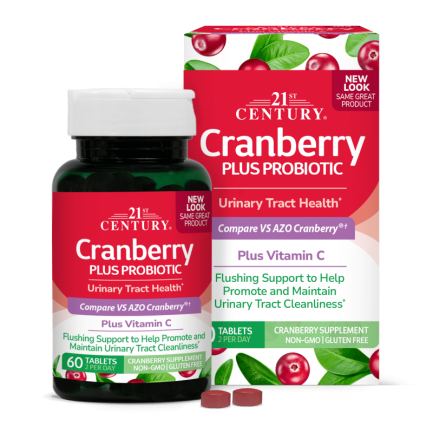 21st Century Cranberry Plus Probiotic - Червена Боровинка + Пробиотик | 60 tabs