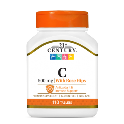 21st Century Vitamin C 500mg + Rose Hips - Витамин C | 110 tabs